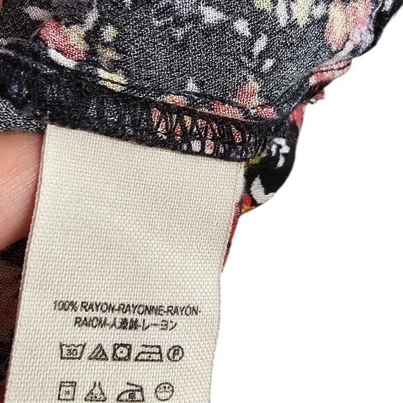 Free People Wildflower Fields Henley Long Sleeve Tunic Top, High Low, Floral, L - Picture 3 of 10